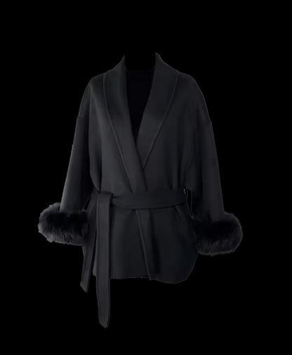 GREY WOOL TRENCH