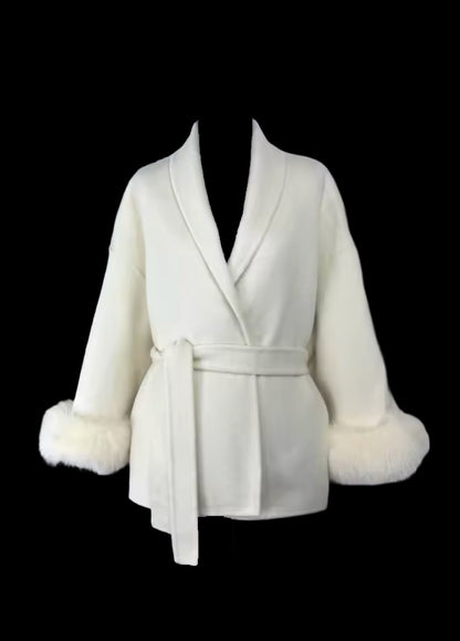 GREY WOOL TRENCH