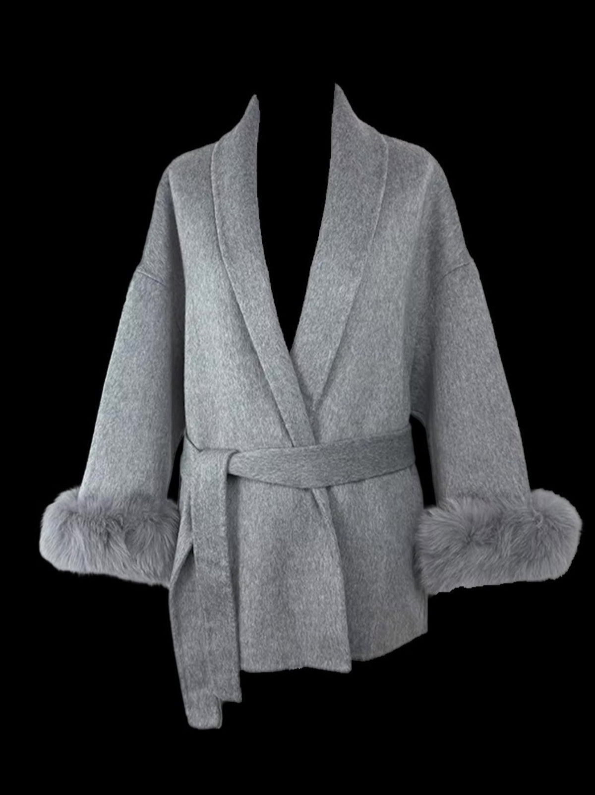GREY WOOL TRENCH