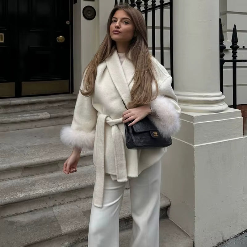 GREY WOOL TRENCH