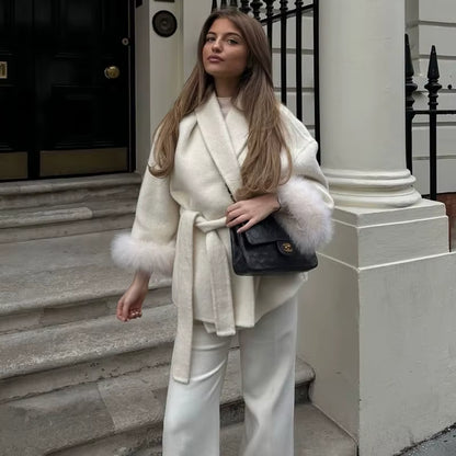 GREY WOOL TRENCH
